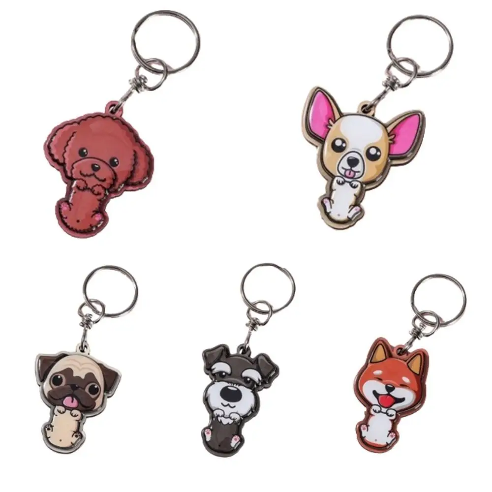 Cartoon Cartoon Animals Key Chain Schnauzer Chihuahua Pet Pendant Key Ring Ornament Pendant Shiba Inu Keychain Pendant Girls