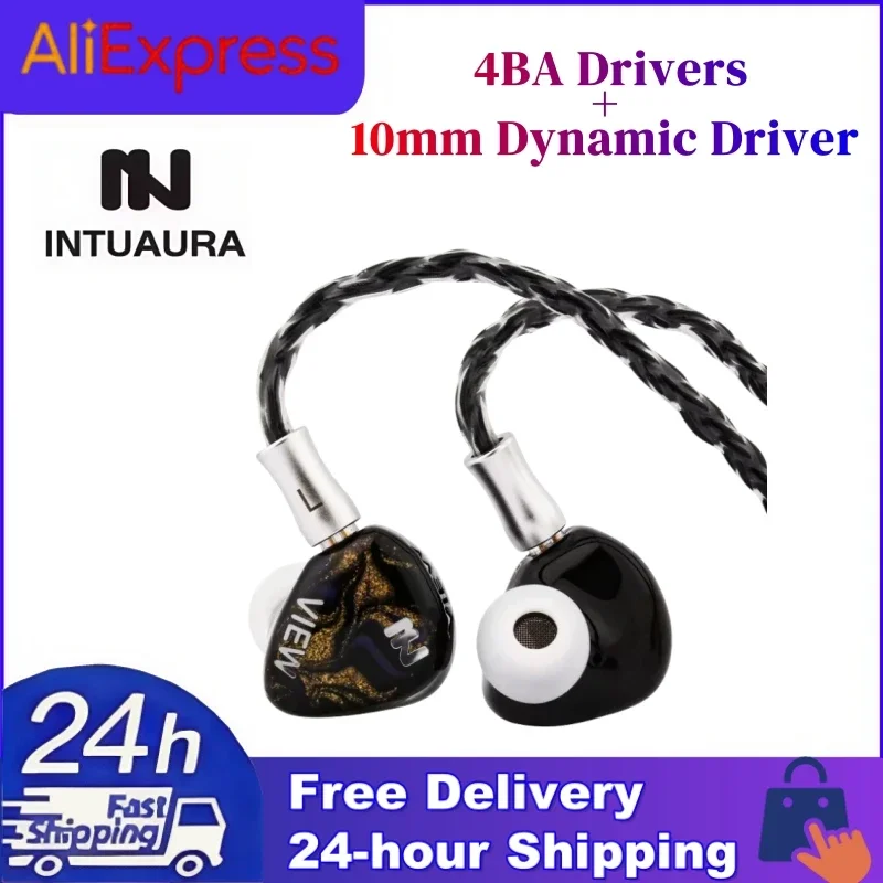 

Наушники-вкладыши INTUAURA Splendor II 10mm Dynamic + 4BA Drivers HiFi, 1DD IEM мониторные наушники с кабелем из чистой меди 3,5 мм/4,4 мм