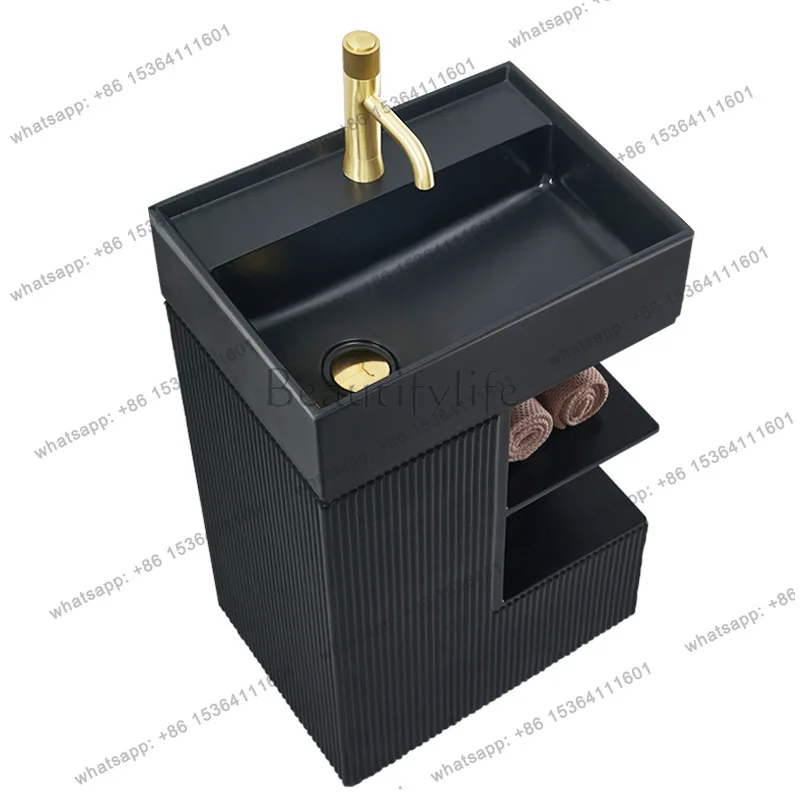 Creative Art Pillar Basin Hotel Balcony Courtyard Home Bathroom Integrated Shaping Conjoined Washbasin