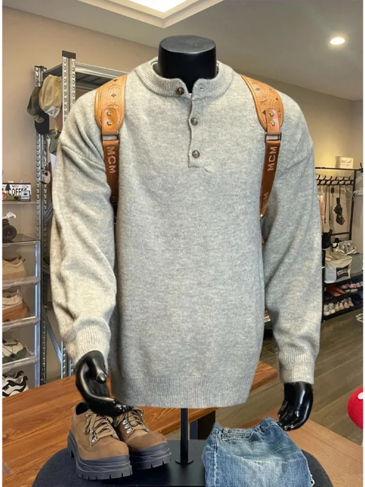 

Трикотаж Генри Ne, мужской тяжелый свитер на голову, осень-зима, тонкий мягкий удобный американский повседневный свитер