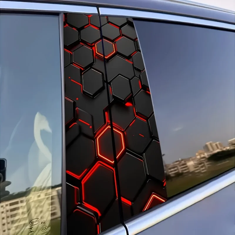 

2-Piece checked pattern car sticker, suitable for all models, waterproof and scratch-resistant durable vinyl decorative sticker,