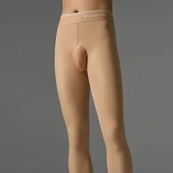 Winter Glossy Men's Warm Sockings Pantyhose Silky Thermal Underwear Bottoms New Male Pouch Tights Homewear Underclothes Antumn