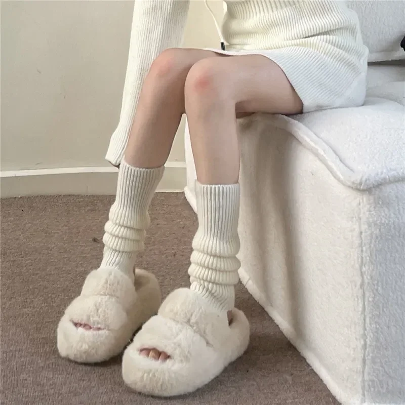 

Socks Style Warmers Knitted Fashion 1 Jk White Tight Autumn Loose Women Solid Yoga Winter Japanese Pairs Leg Calf Pants Korean