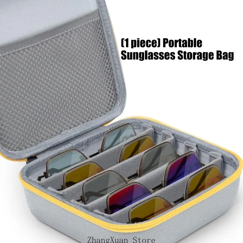 Multi-Paar-Sonnenbrillenhalter mit flexiblen Trennwänden, tragbare Brillen-Aufbewahrungsbox für Pendler oder Urlaub, 3 x – Detail 7