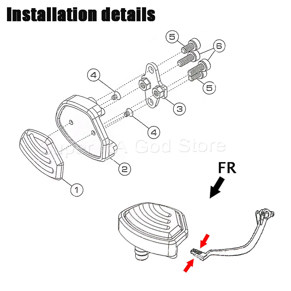 For TRK800 2022 2023 motorcycle brake pedal cover remodeling extended