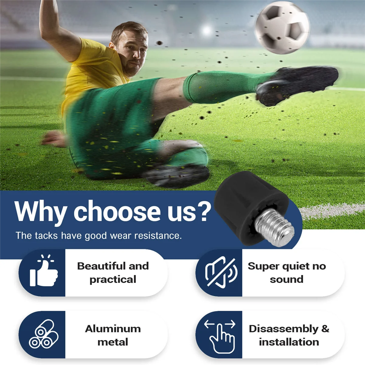 축구 부츠 스터드 미끄럼 방지 스레드 나사, M6 전문 교체 스파이크, SG에서 AG로 아디다스 블랙 리치용, 12 개