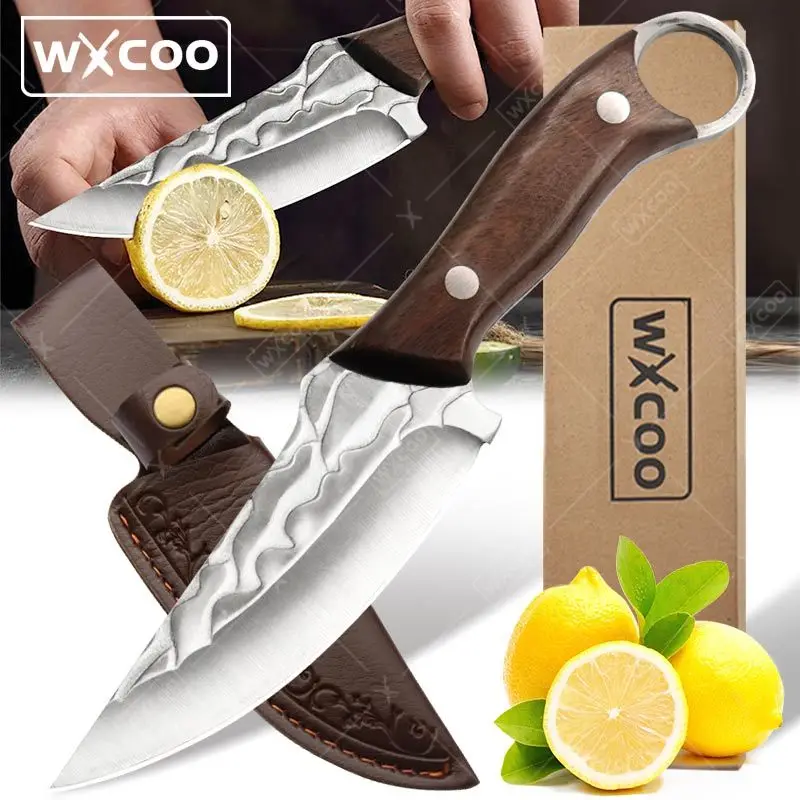 

WXCOO Forged Handmade Knives Kitchen Knives Utility Knife Slicing Meat Knife Cleaver Bone Butcher Multifunctional Cutter Knife