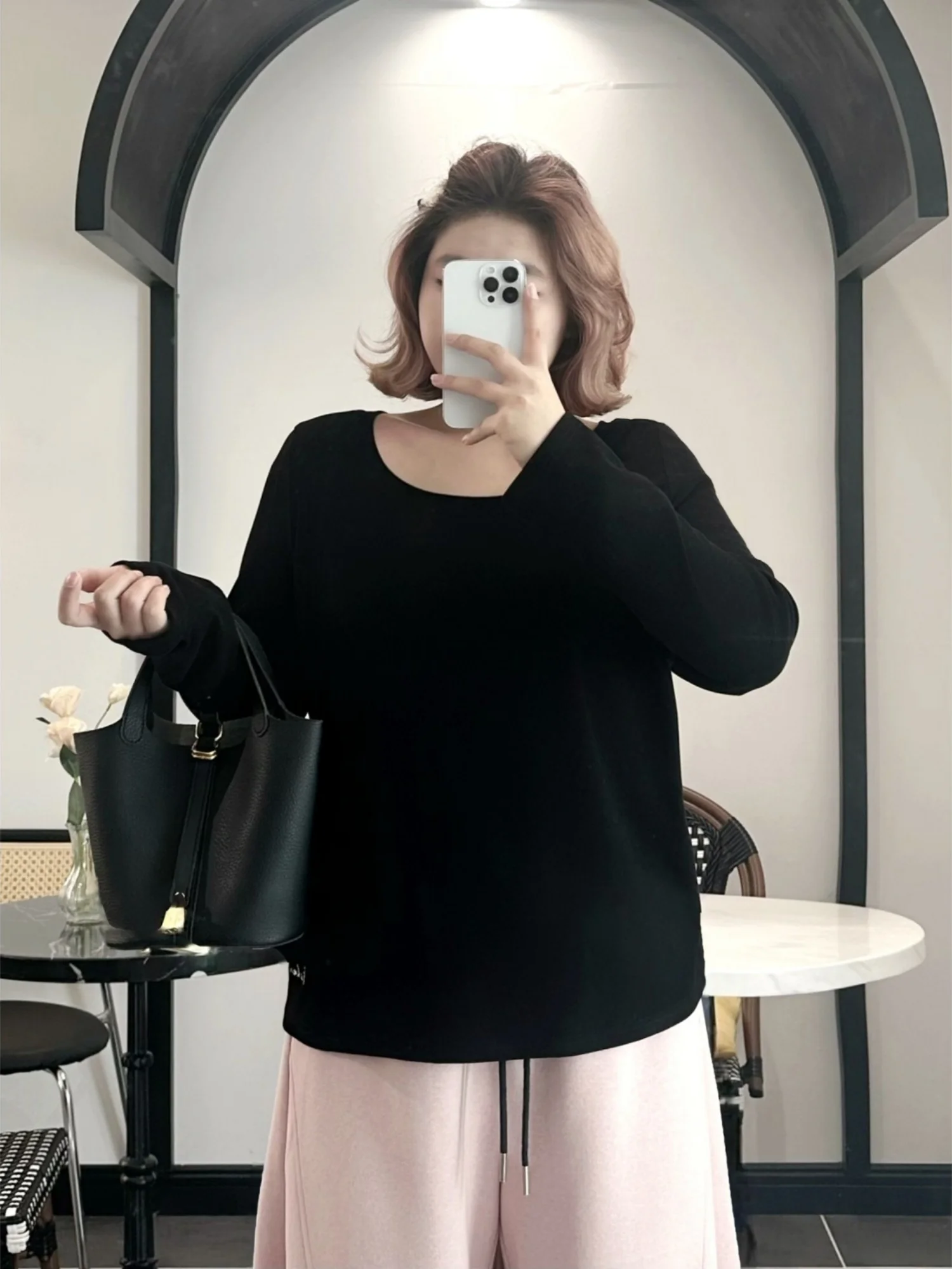 

Женская модная базовая футболка с длинным рукавом и квадратным вырезом, больших размеров, для весеннего повседневного стиля, для ношения под одеждой