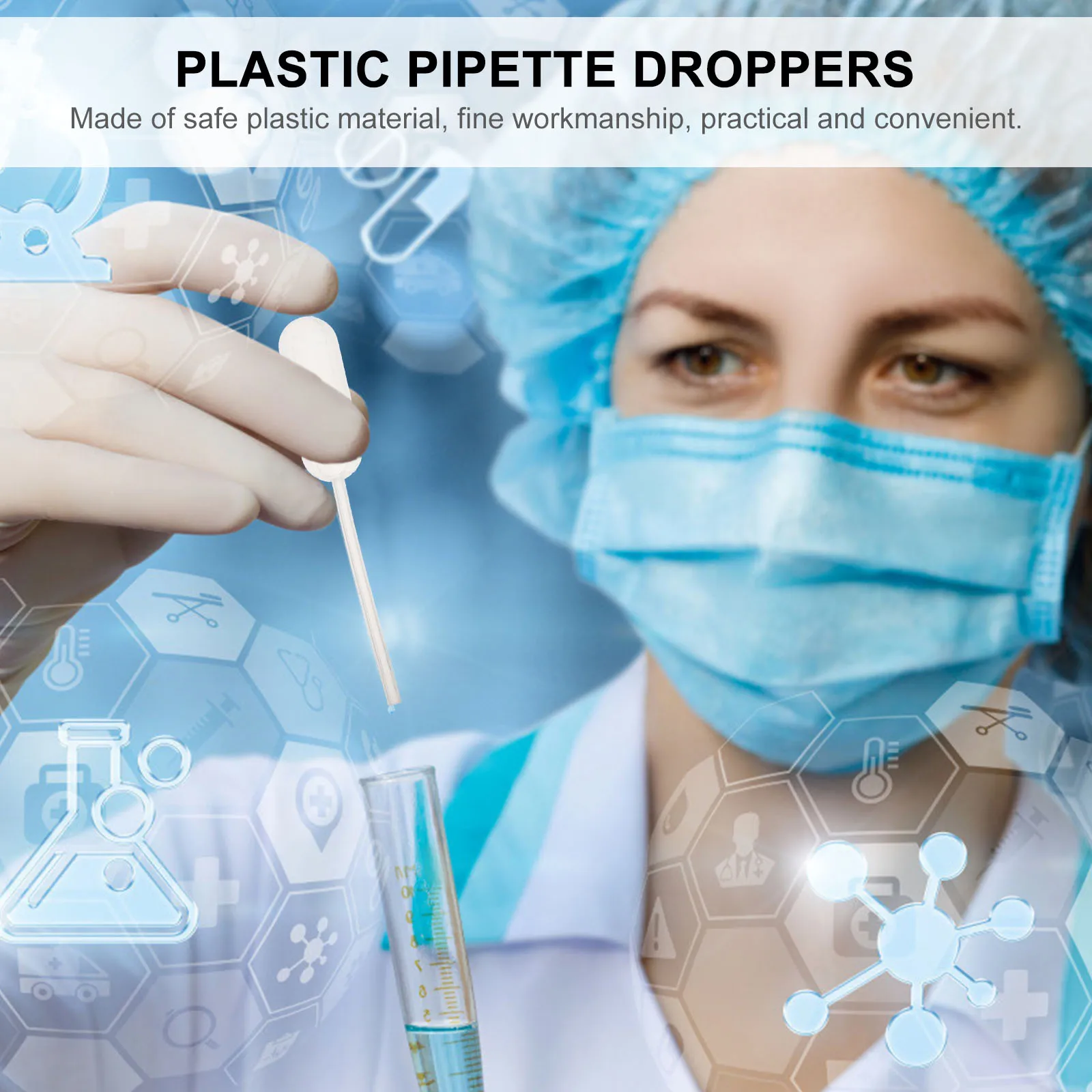 

100 Pcs Plastic Dropper 4ml Pipette Dropping Tube Laboratory DIY Essential Oils Chemical Experiments Micro Measuring Liquids