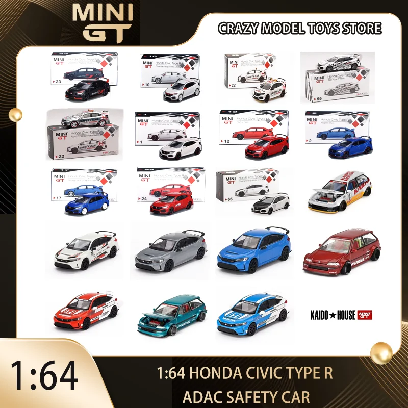 

KAIDD MINIGT 1:64 Honda Civic Type R ADAC EF Kanjo V1 Alloy Die-cast Car Model Collection Gift Toy