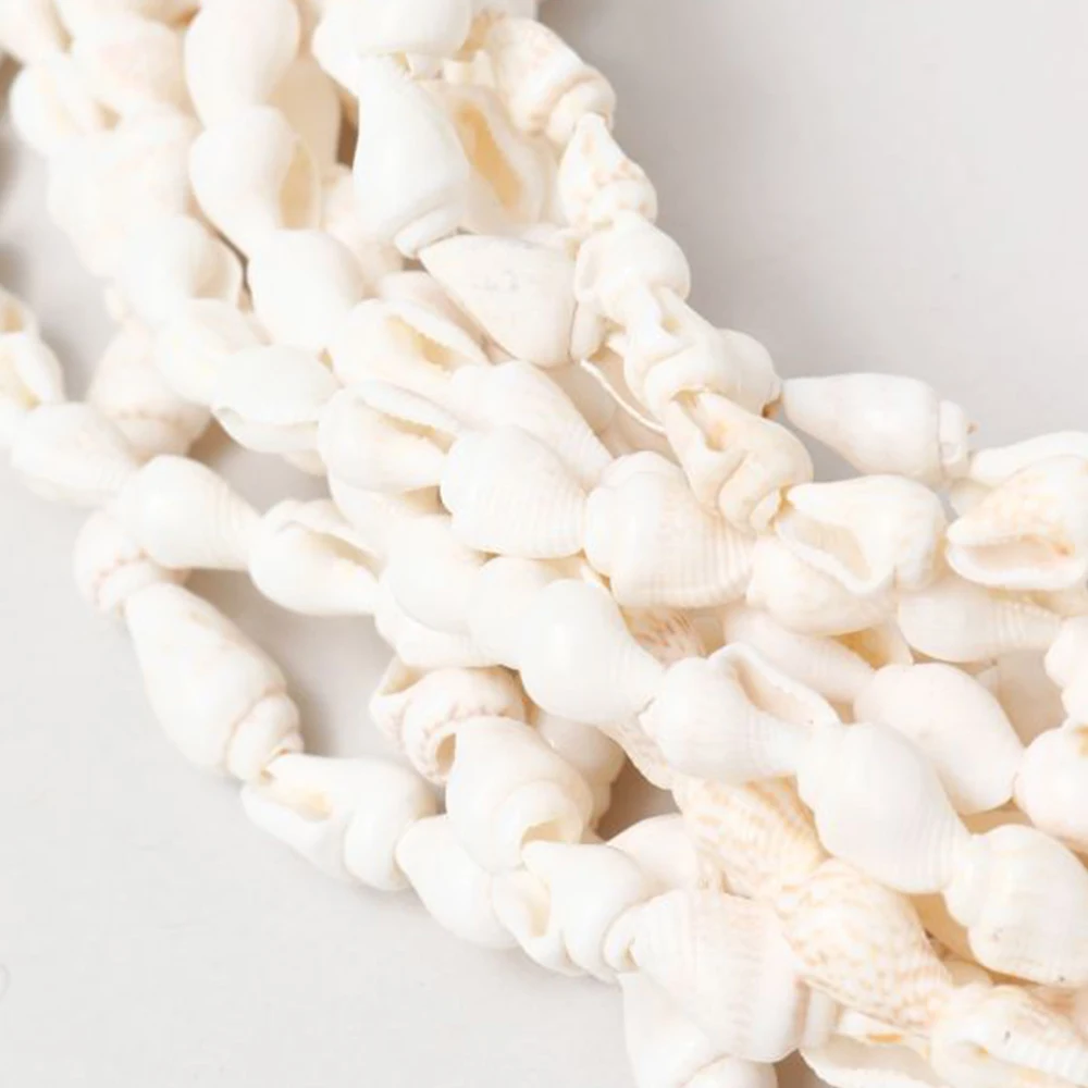 White Color Nasa Shell Long Lei Necklace 12-Strands of 60\