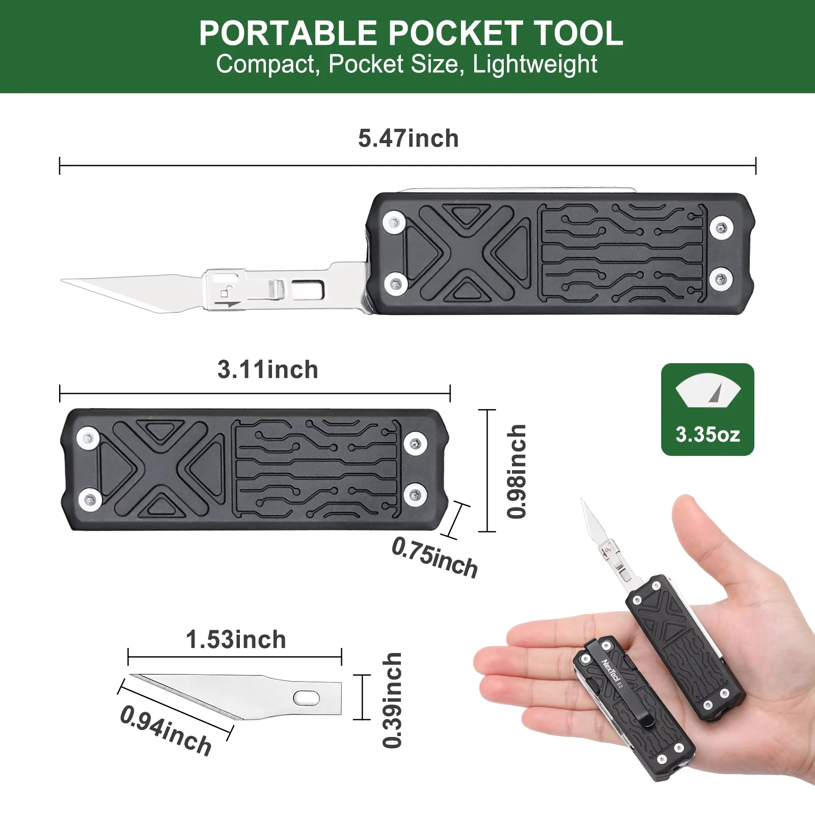 NexTool Pocket Multitool E1 10 in 1 EDC Multi Functional Tools Replaceable Carving Knife Folding Scissors Screwdriver Scraper