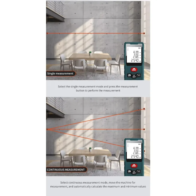 

TULX High Accuracy 100 Meters/328 Feet Digital Laser Infrared Distance Meter Measure for Distance Area Volume