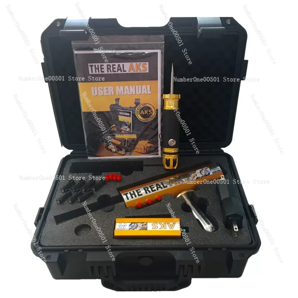 The Real AKS Long Range Gold Detector for Silver Gem Diamond + Filter with 6 Antennas Plastic Case