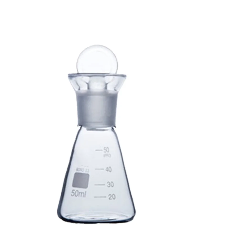 

50 мл колба для определения иодин, коническая колба с шлифовальным ртом для химической лаборатории