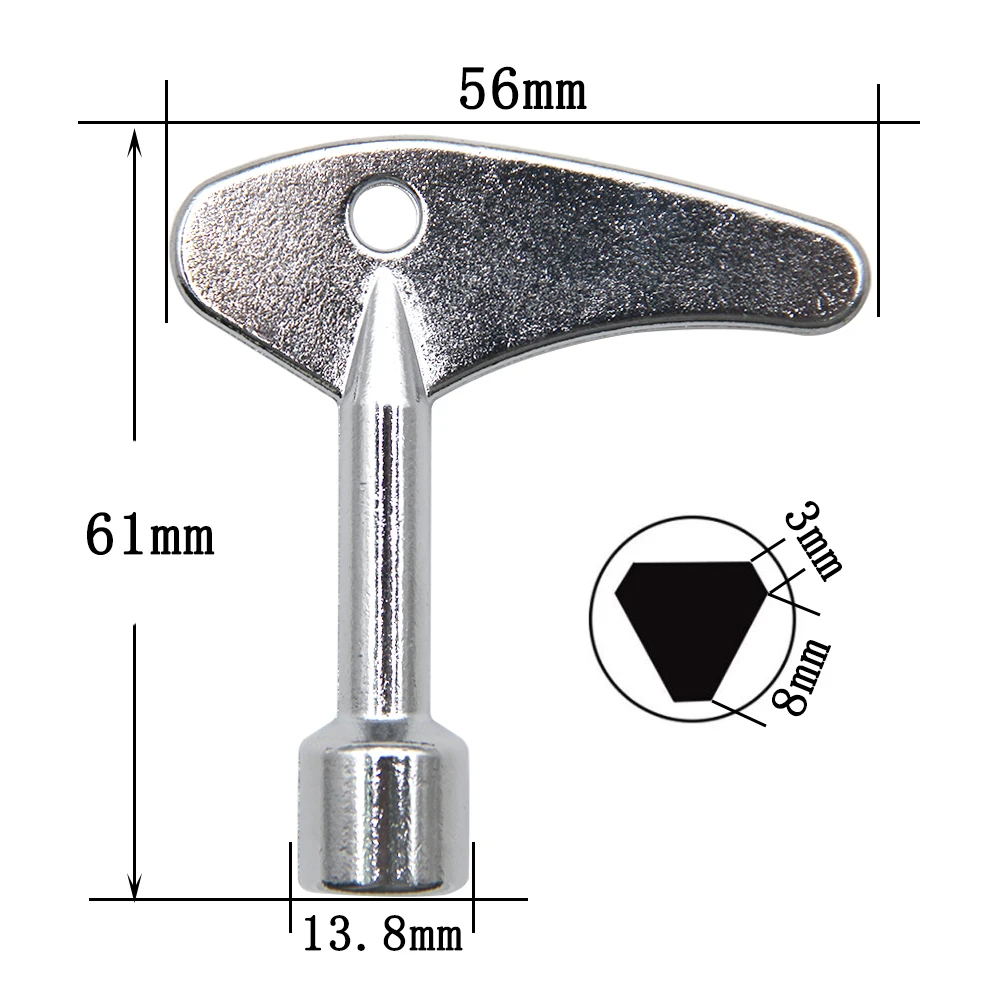 2PC Silver Inner Triangle Key Wrench Household Elevator Water Meter Electric Control Cabinet Electric Meter Valve Universal Tool