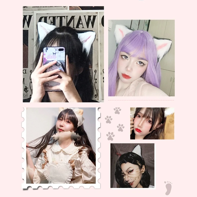コスプレ用ヘアクリップ,愛らしい,愛らしい,毛皮のような,動物,獣,耳,漫画,ロリータ,オオカミ,猫,ぬいぐるみ,ヘアピン,ハロウィーンパーティーの衣装