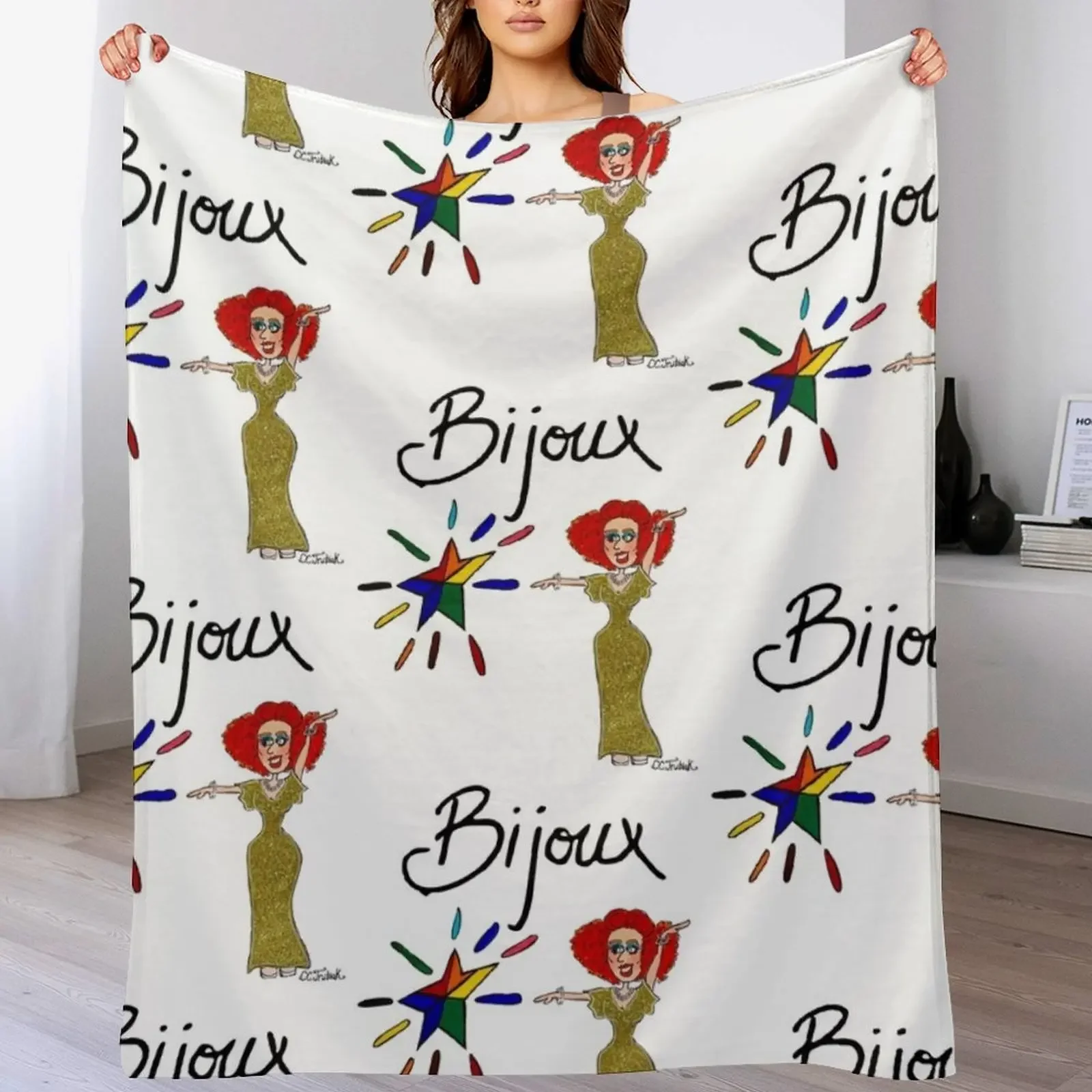 

CC Trubiak's Bijoux in Gold Throw Blanket Blankets For Sofas Warm Thin blankets and throws Blankets