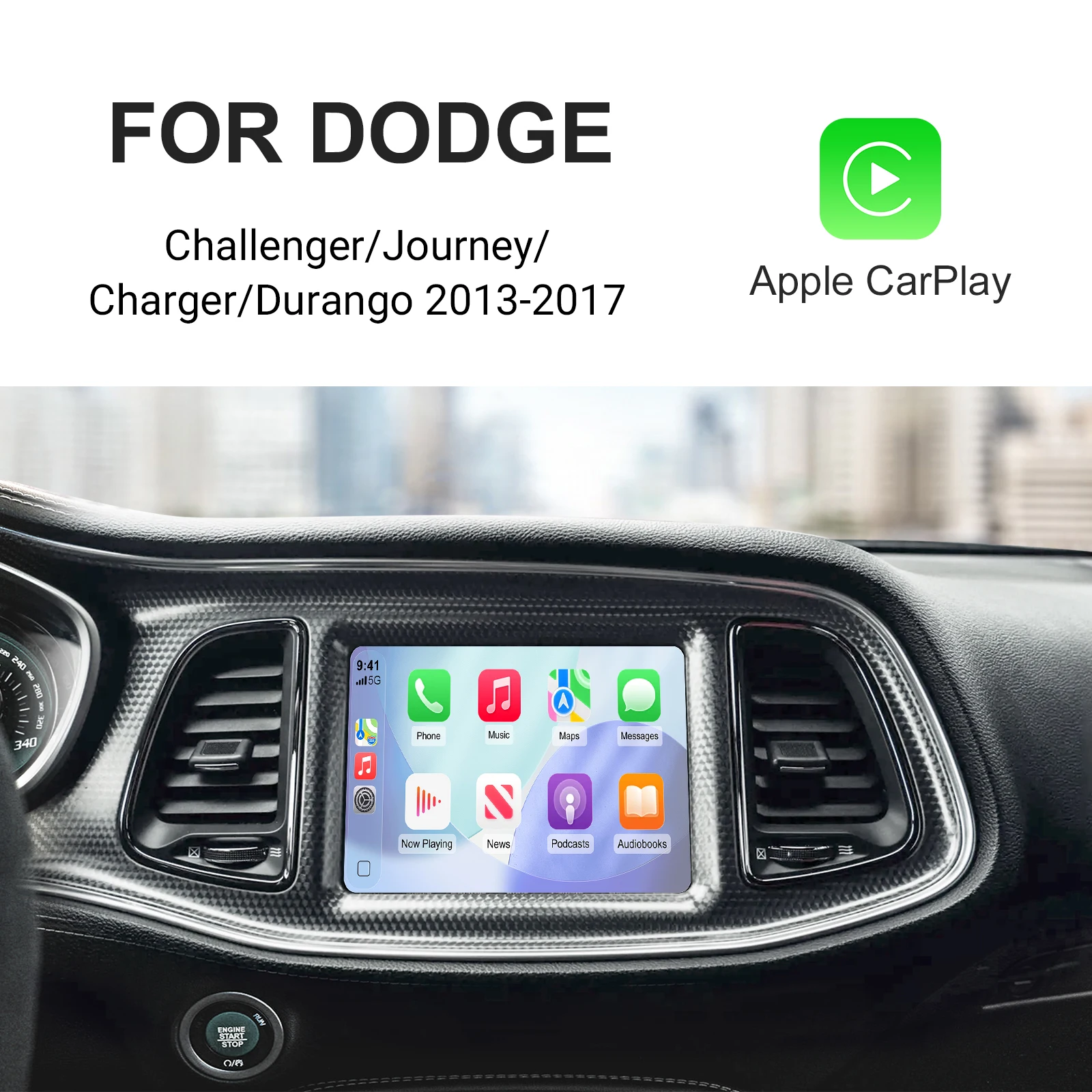 Kabelloses CarPlay Android Auto Nachrüstkit Decoder-Box für 2011-2017 Dodge Challenger Journey Charger Durango