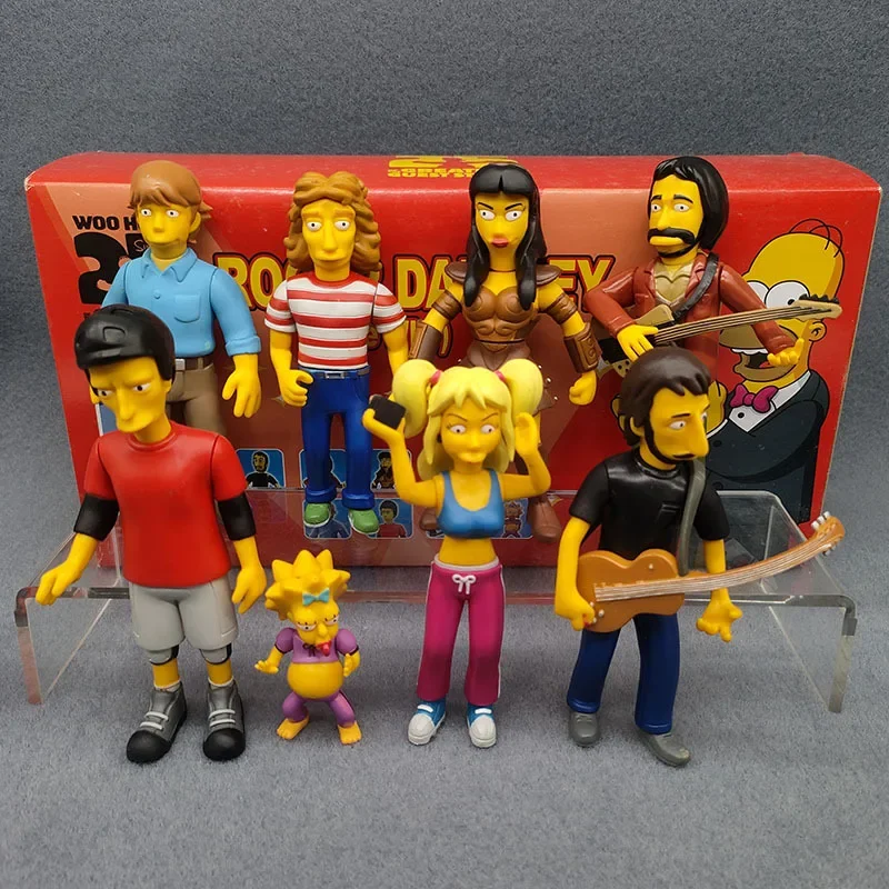 

8pcs/set Neca The Simpsons 25th Anniversary Anime Action Figure Model Toy Doll Kawaii Cartoon Figurine Kids Birthday Gift