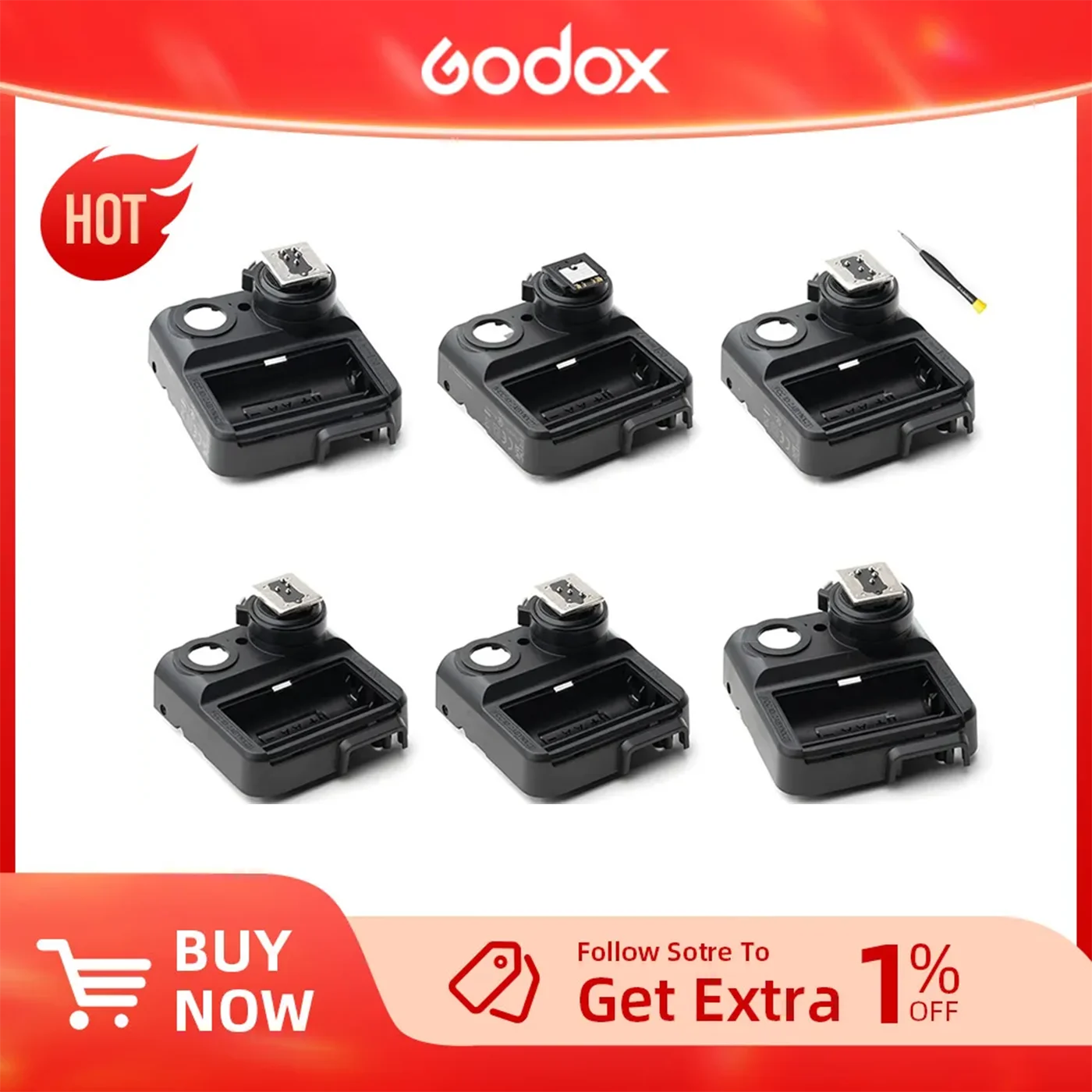 Godox X2T Trigger Hot Shoe X2T-C X2T-N X2T-S X2T-F X2T-O X2T-P Replace Accessories for Canon Nikon Sony Fuji Olympus Pentax