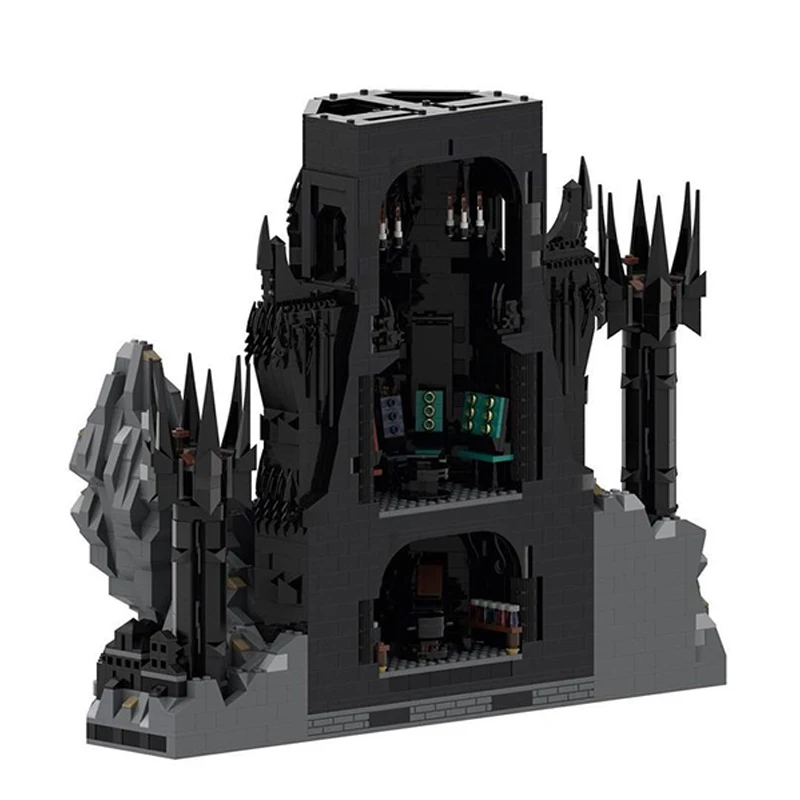 Ring Movie Series Building Block UCS Barad-Dur Part 4/6 Architecture Black Wall Dark Magic Fortress Base Brick Toys  Gifts