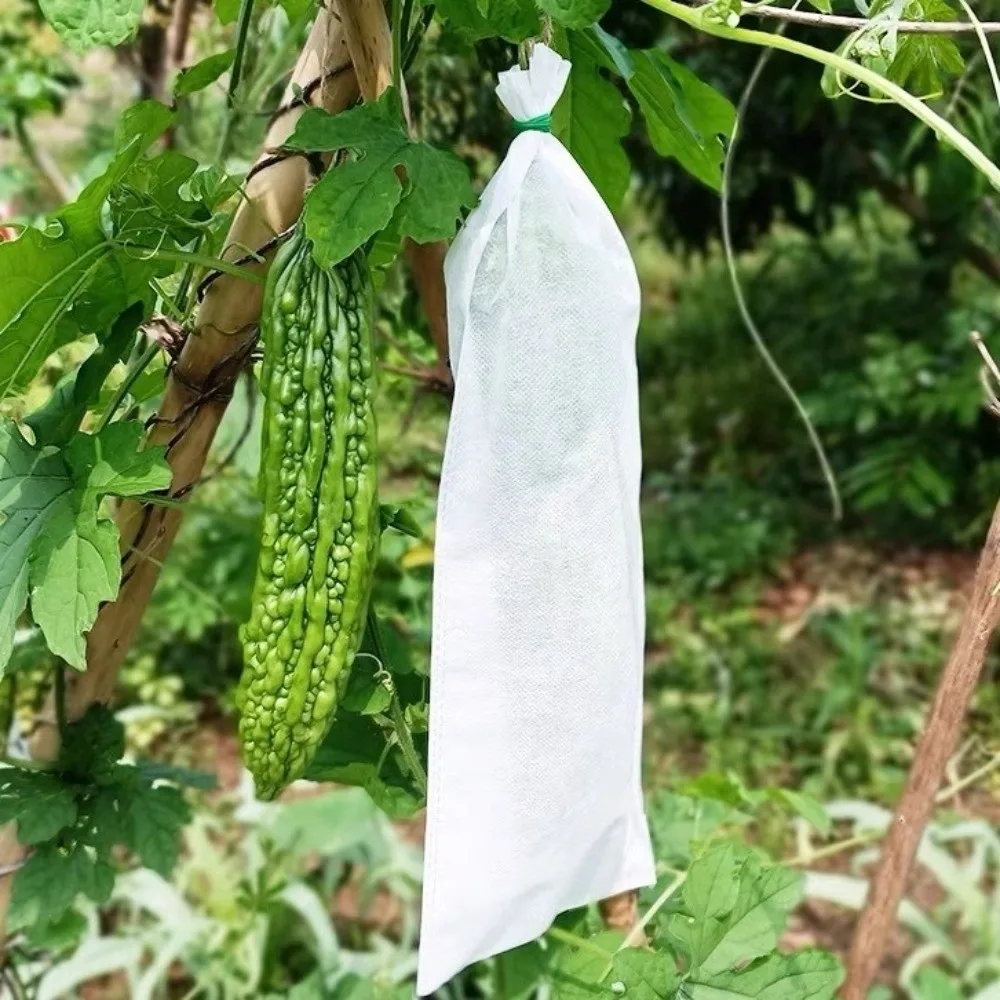 100Pcs Non-woven Fruit Protection Bags Anti-bird Breathable Nursery Bags Anti-sun Corrosion-resistant Insect Barrier Pouch