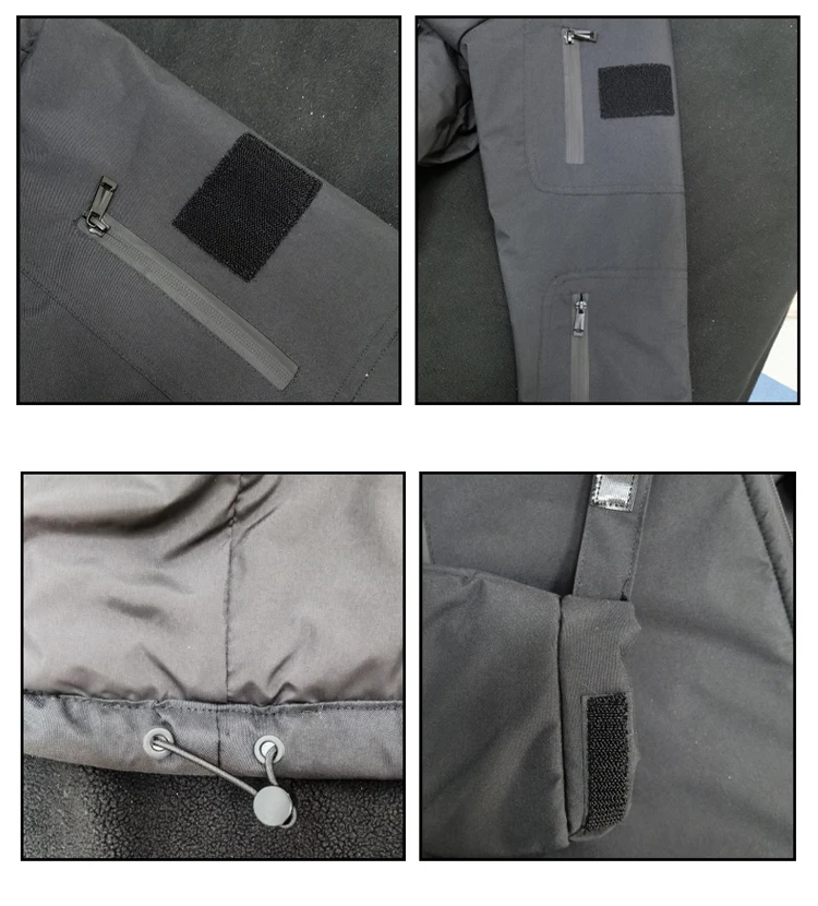 Unisex-Heizjacke, USB-aufladbar, 8 Heizzonen, elektrisch beheizter, warmer Kapuzenmantel, winddicht, wasserdicht, für den Winter, Outdoor, beheizt – Detail 19