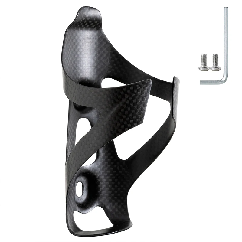 No Logo Carbon Fiber Bicycle Water Bottle Cage MTB Road Bike Water Bottle Holder Cages, Matte Black, Weight (22±2g)