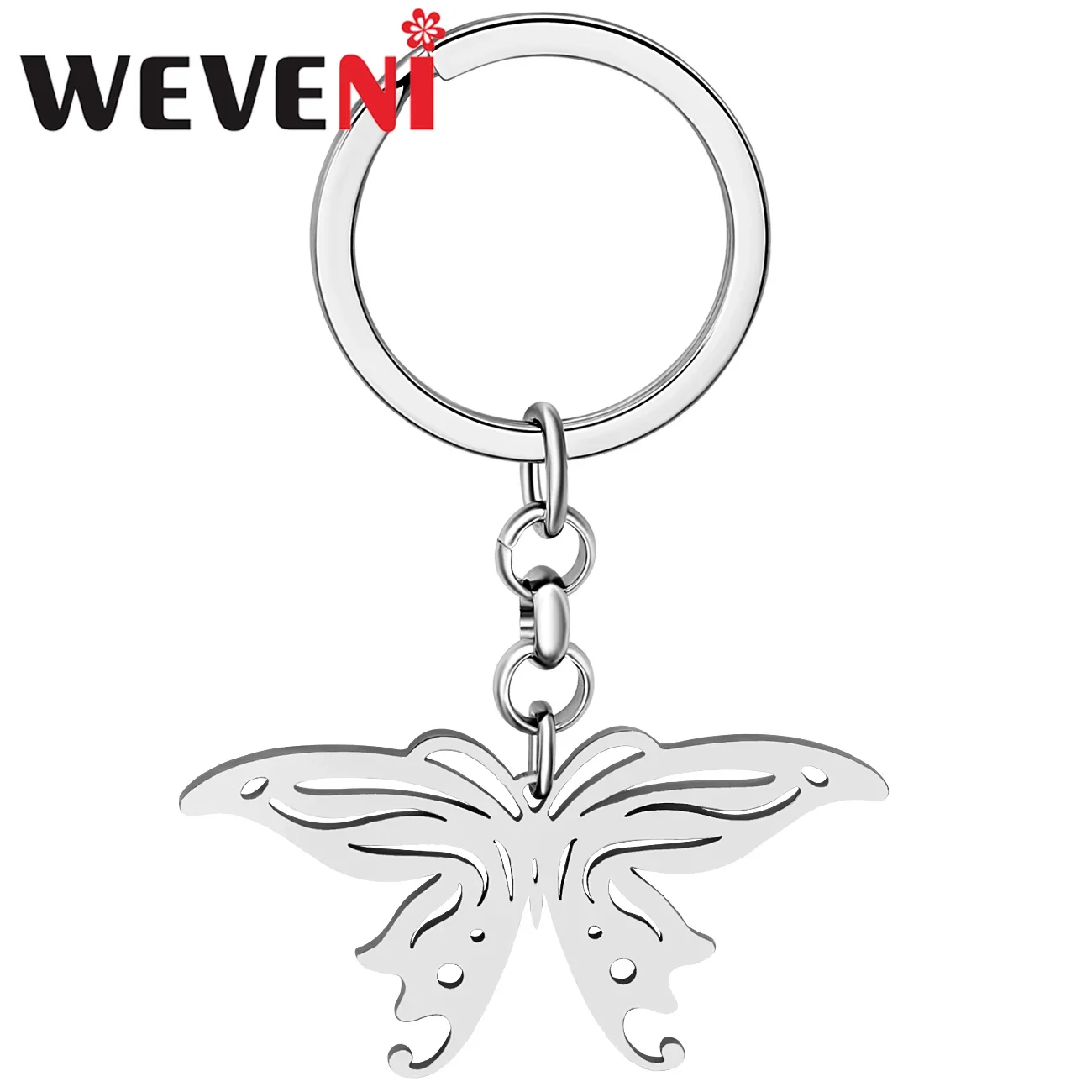 

Weveni 18K Gold Silver Plated Stainless Steel Butterfly Keychains Lovely Insects Handbag Key Chains Rings For Women Girls Gifts
