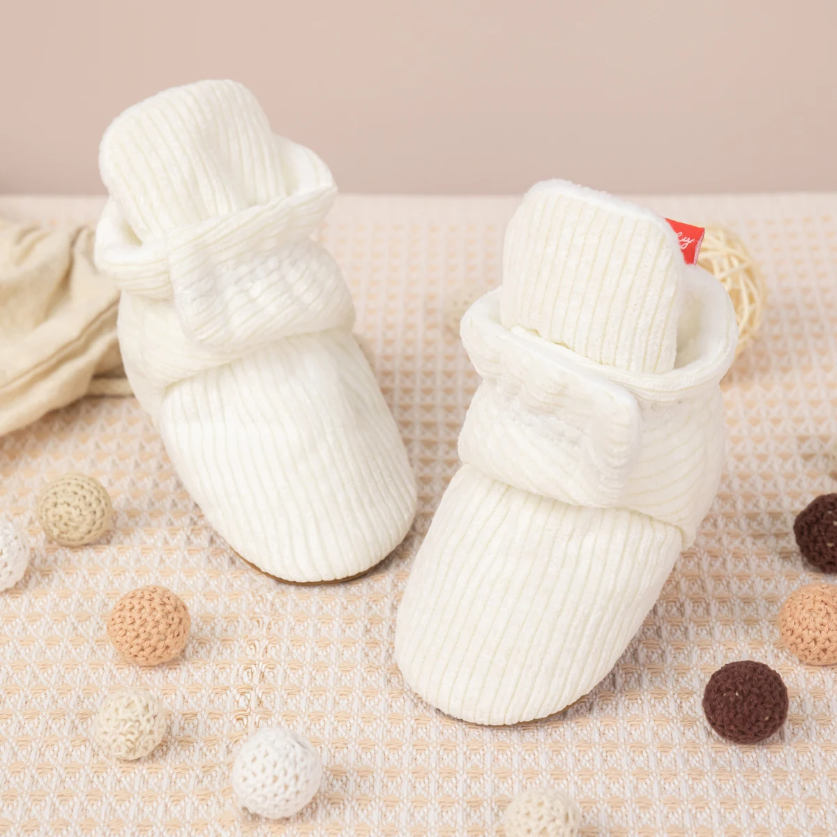 KIDSUN 2023 Newborn Baby Socks Shoes Baby Boy Girl Booties Winter Fluff Soft Sole Infant Crawling First Walker Crib Shoes 0-18M