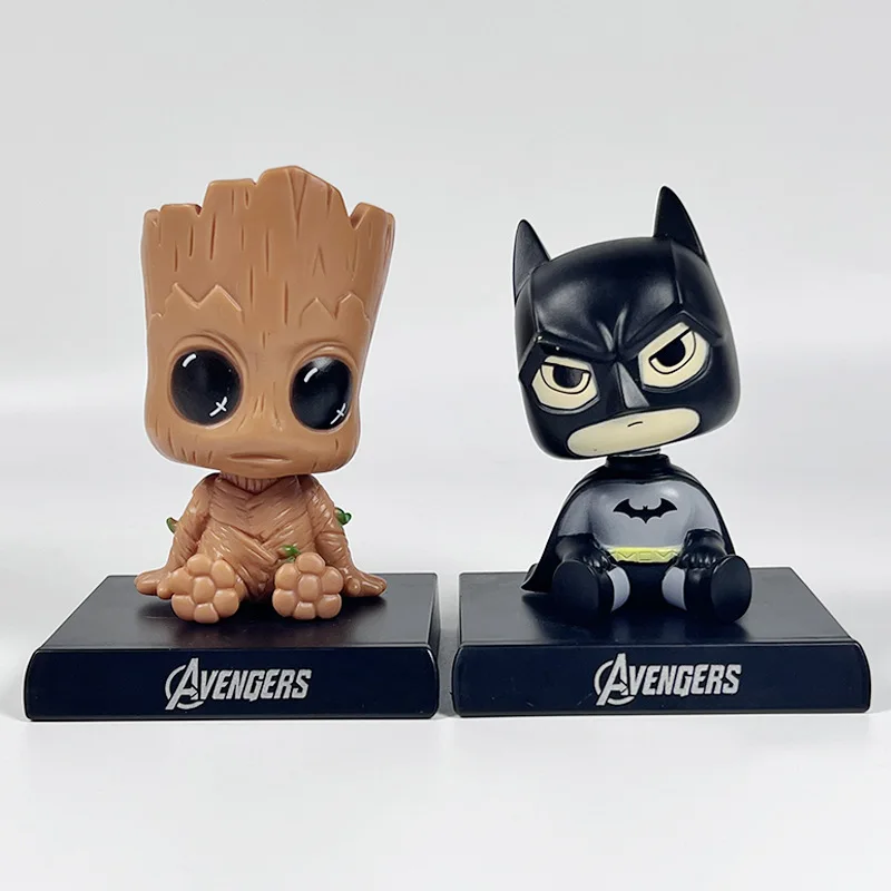 Novo bestakingdom batman groot personalizado dos desenhos animados figura criativa modelo anime carro periférico bobblehead ornamento presente do feriado