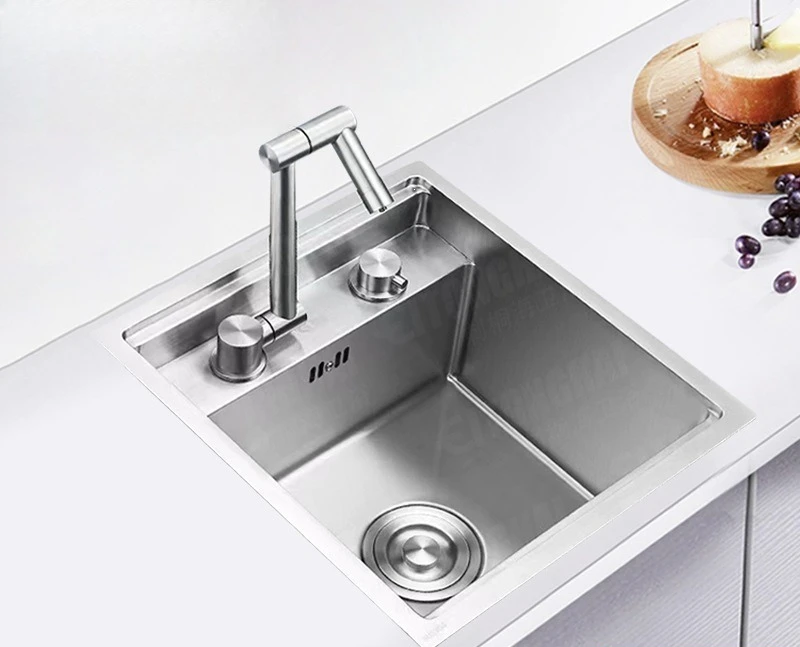 304 Stainless Steel Silver Nano Invisible Sink Bar Counter Kitchen Household Washing Basin Hidden RV Small Single Slot