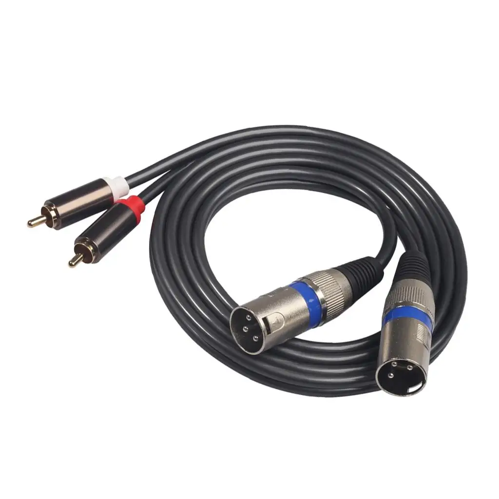 كابل 2RCA إلى 2XLR، (شديد التحمل) 2RCA ذكر إلى 2XLR ذكر ستيريو لكابل محول الصوت - 5 أقدام