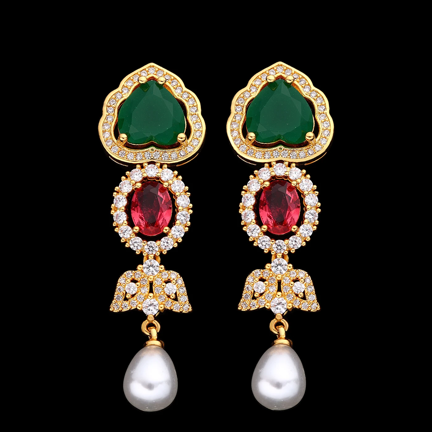 

Luxury Indian Wedding Bridal Jewelry Set Gold Plated Crystal Water Drop Necklace 4PCS Full Dubai Brides Jewelry Accessories