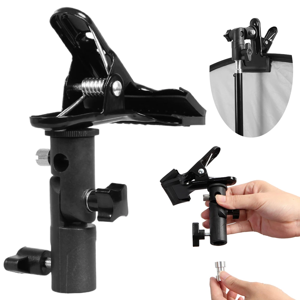 Reflector Clamp Clip Holder Light Stand Attachment 1/4\