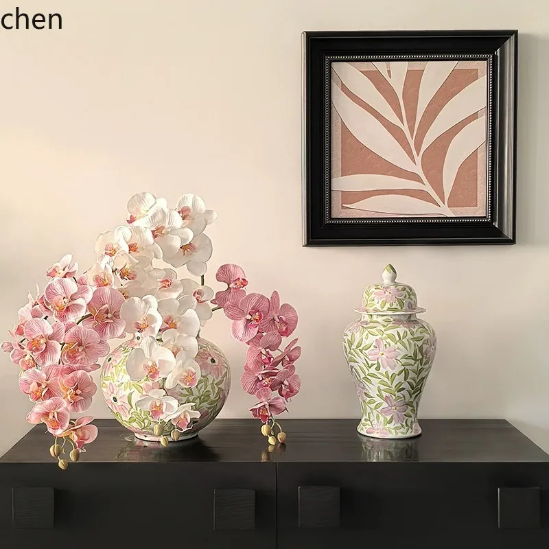 Hxl jingdezhen large diameter general jar grain dry goods sealed storage decorative ornaments