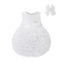 New Baby Summer Girls Fairy Mesh Vest Flower Tutu Dress, Princess Kids Boutique Sweet Fashion Party Dresses  1-6T