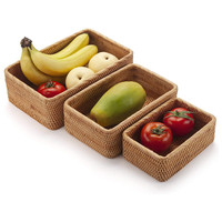 1/3pcs Rectangular Wicker Baskets Rattan Closet Bins Toilet Tank Basket Shelf Bathroom Woven Cloth Organizer for Bathroom