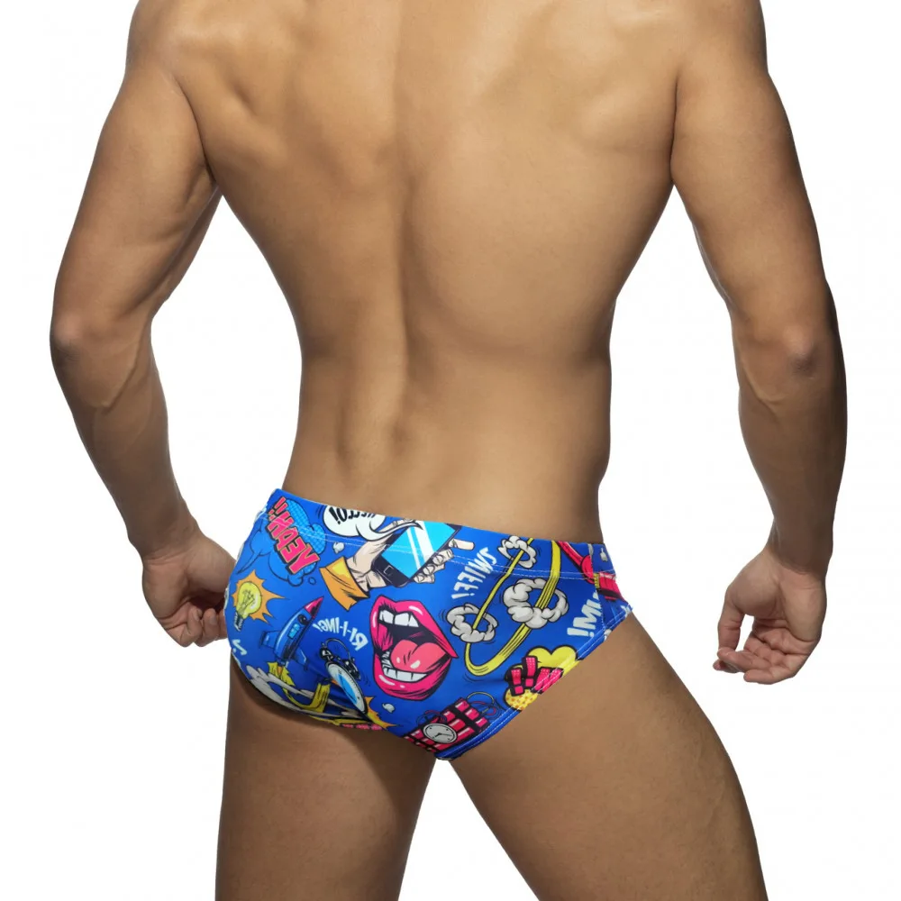 Mens Swim Briefs Sexy Surf Bathing Suit Bikini Swimsuit Swimwear Swimming Trunks Board Beach Shorts with Drawstring Quick Dry