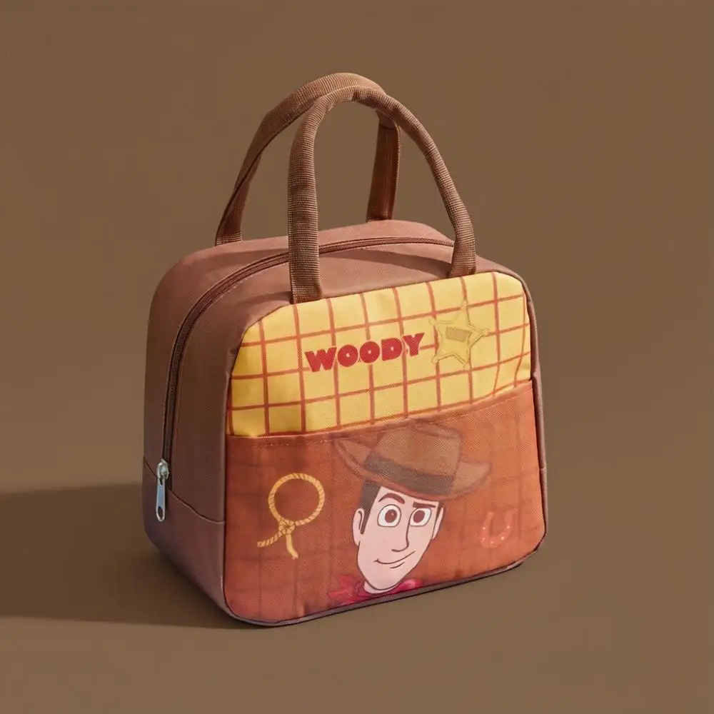 Cartoon Buzz Lightyear Woody Insulated Lunch Bag Waterproof Tote Handbag for Kids Student Office Worker Picnic Food Storage Bag