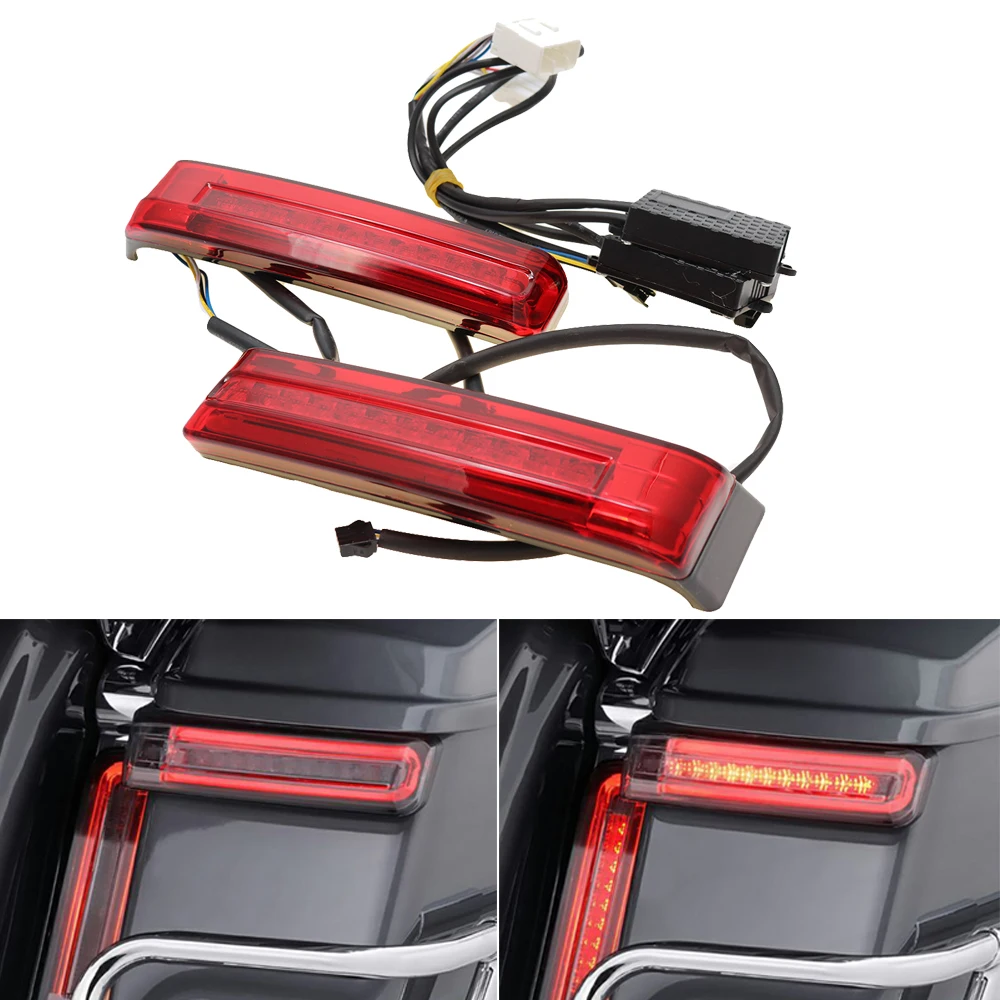 

Motorcycle LED Saddlebag Rear Turn Signal Light Brake Lamp For Harley Touring Street Glide Road King FLHR Limited CVO 1996-2013