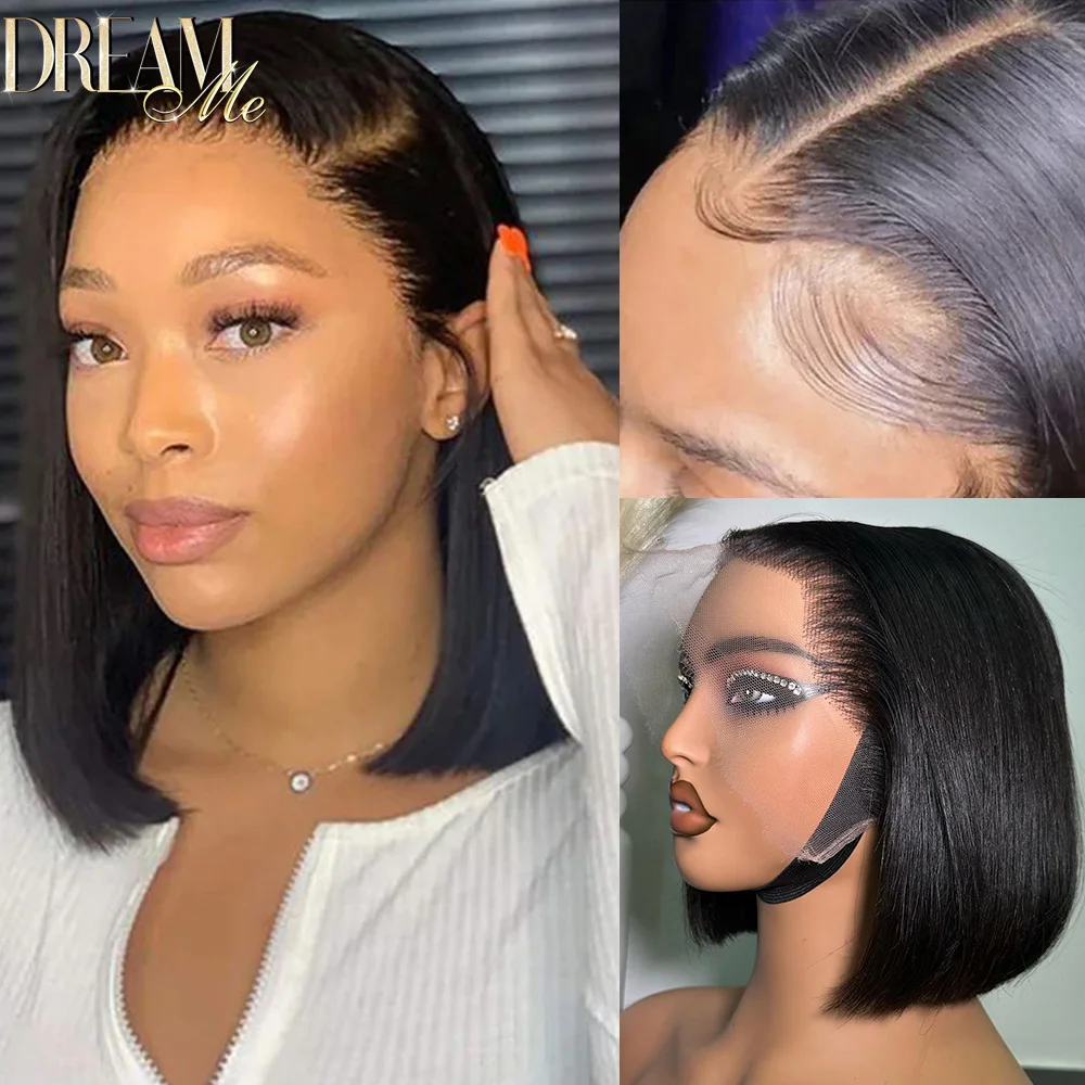 200% Short Bob Wigs SKINLIKE HD Lace Wigs 5x5 HD Lace Closure Human Hair Wigs Melt All Skins For Woman 13x4 Lace Frontal Wigs