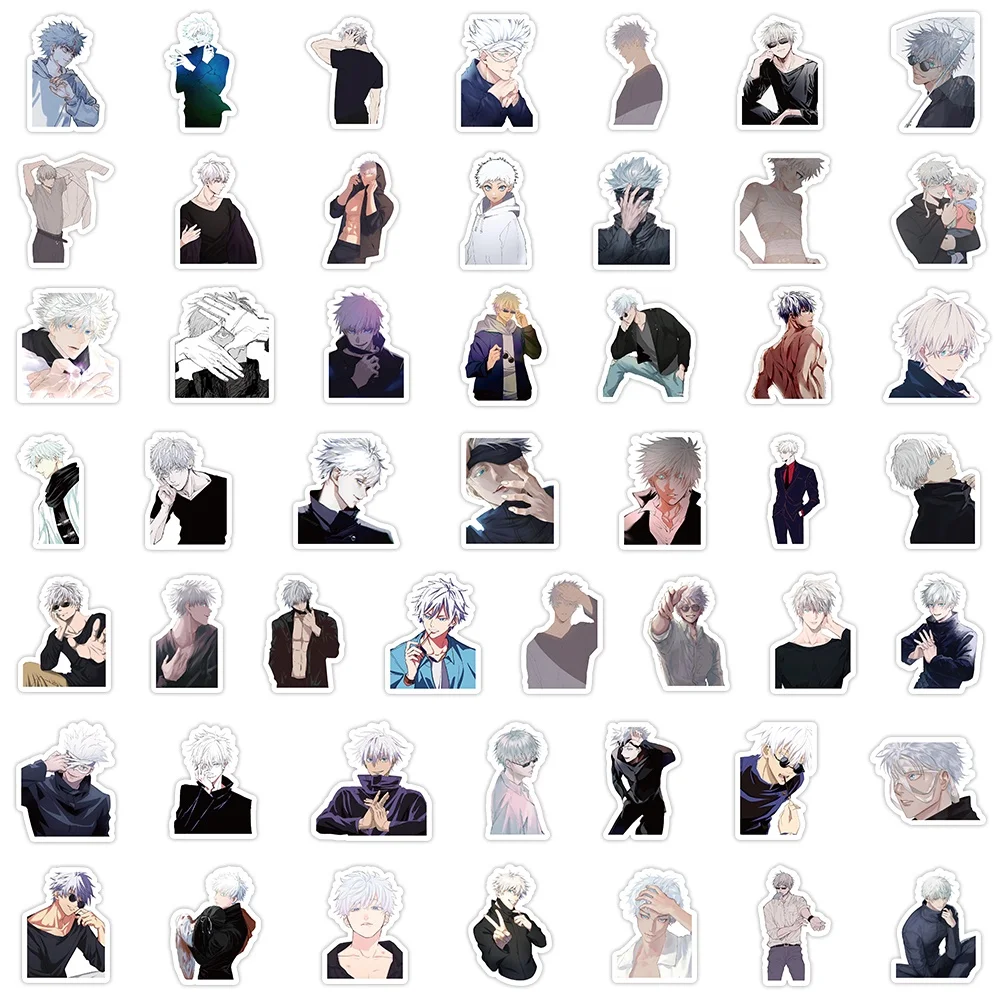 100 قطعة أنيمي Jujutsu Kaisen Satoru Gojo الكتابة على الجدران ملصقات للأمتعة جراب هاتف محمول دفتر الشارات الاطفال هدية