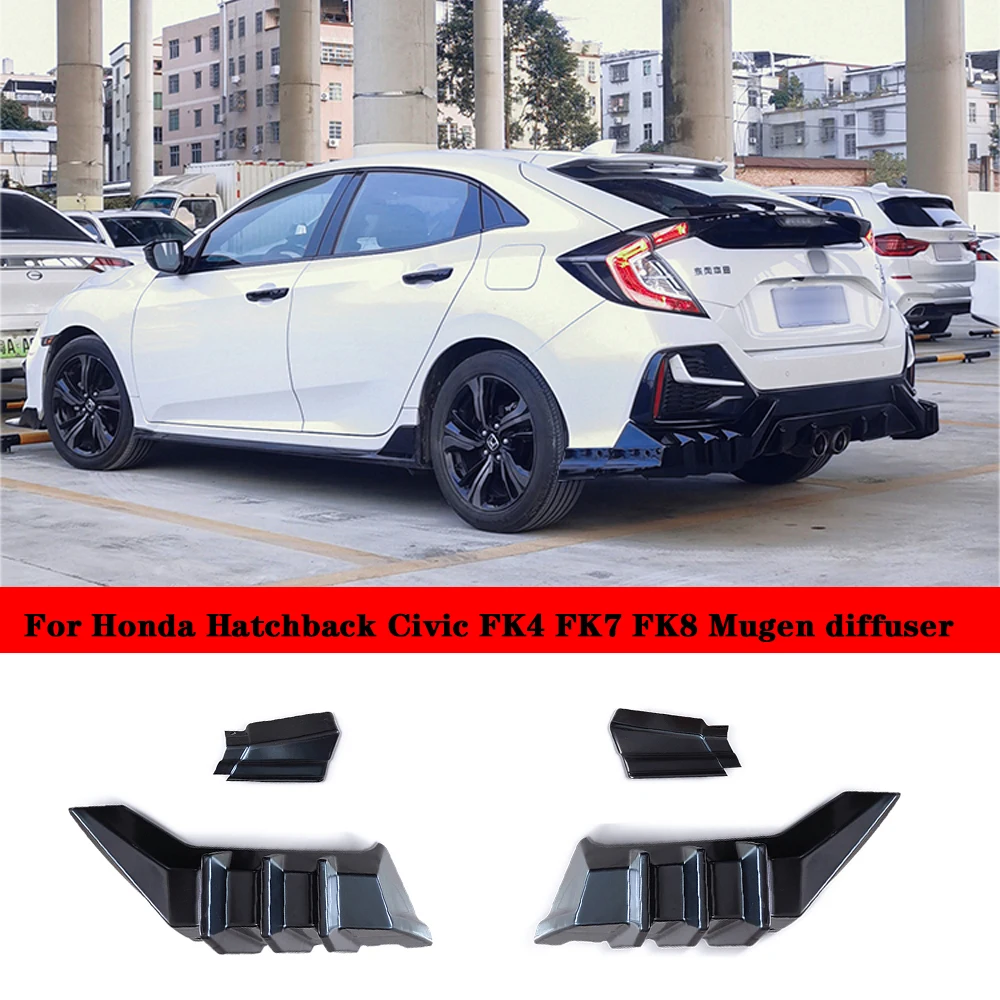 Suitable for Honda Civic 2016-2020 diffuser FK4 FK7 FK8 JDM modification Mugen body kit rear wrap angle rear Type R spoiler