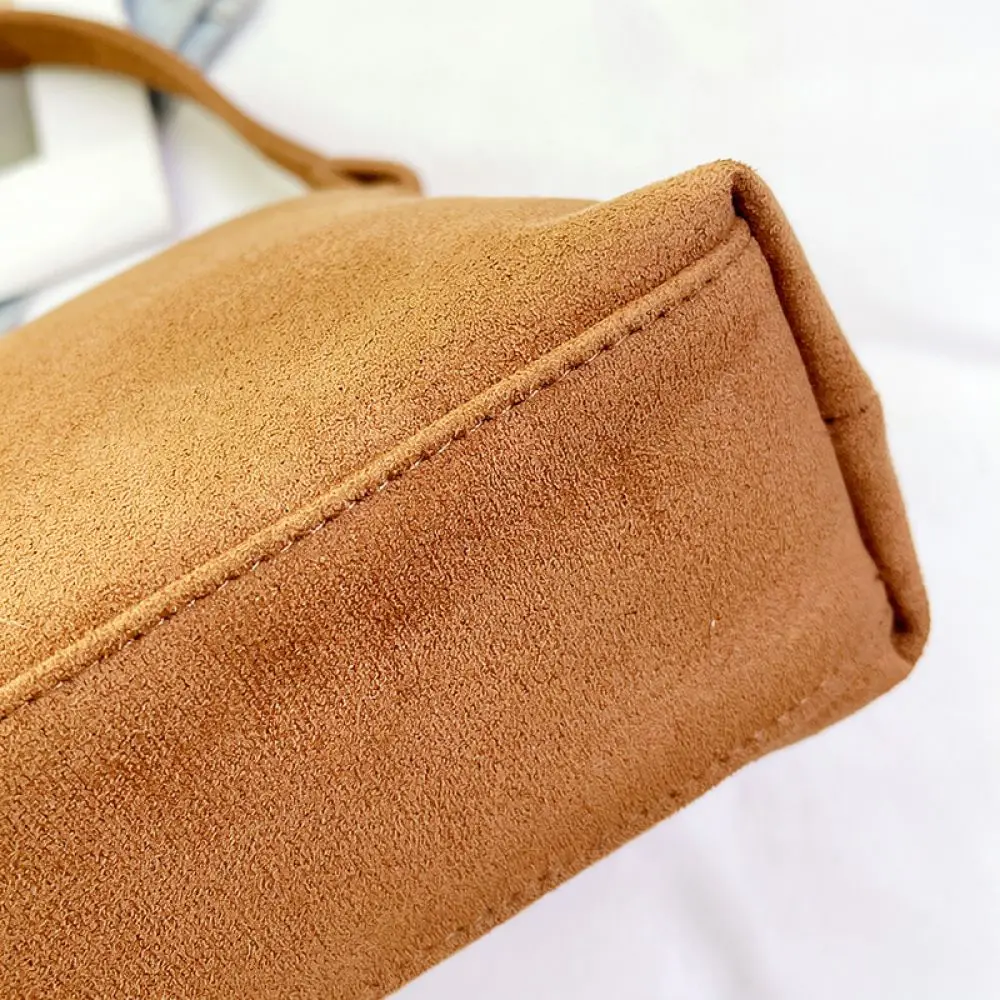 New Fashion Suede Shoulder Bag Women Retro Plush Underarm Handbag Minimalist Square Purse Soft Daily Stylish Totes Bag