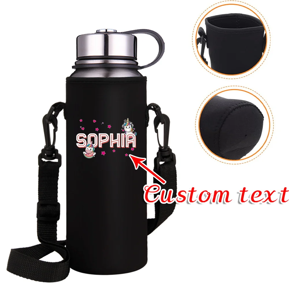 

Personalized Customization Name Sports Water Bottle Cover Portable Adjustable Insulation Bag Travel Water Bottle Cover