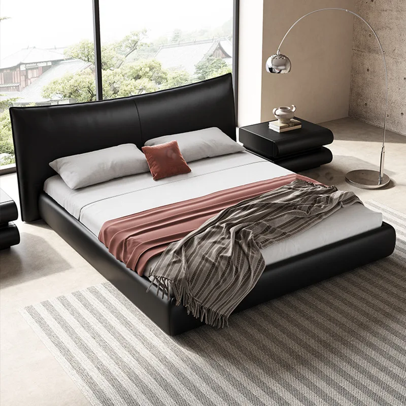 

Customizable Italian minimalist black modern minimalist villa high-end atmospheric storage soft bed