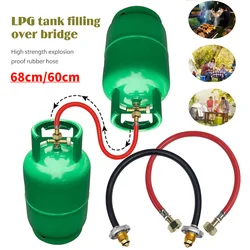 LPG Tank Mutual Inflation Connector Eastern European LPG Refilling Bridge Joint Rubber Hose Durable Outdoor Stove Accessories