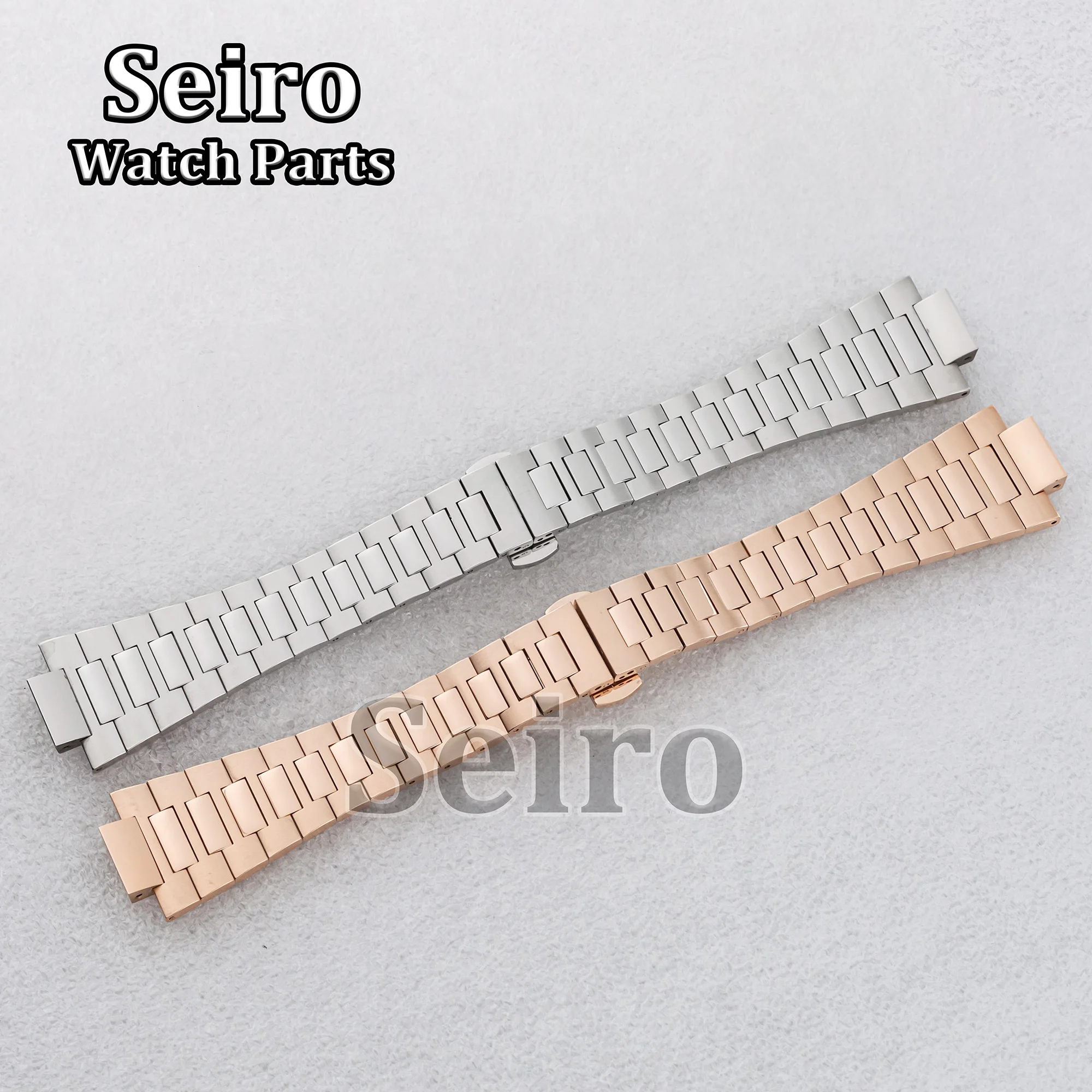 

25MM Stainless Steel Butterfly Buckle Strap Silver Rose Gold Bracelet for Nautilus Watch Case Accessories Parts Modification